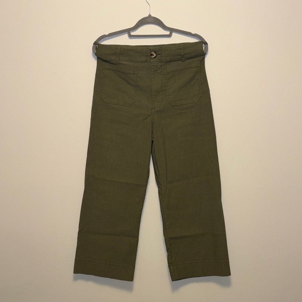 Anthropologie Olive Wide Leg Pants